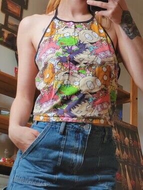 Nickelodeon Rugrats Multi-Color Cartoon Halter Tank Top - Size L